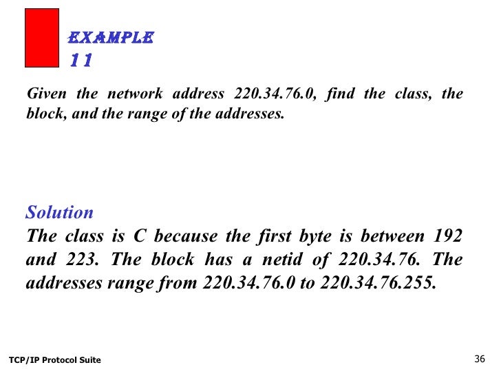 find the class of the following ip addresses